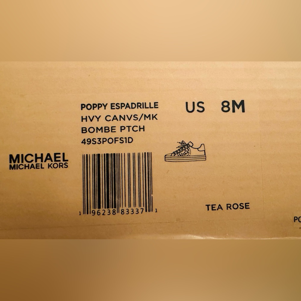 Michael Kors Poppy Espadrille Lace-Up Canvas Sneaker Tea Rose/Pink Nib - Picture 7 of 7